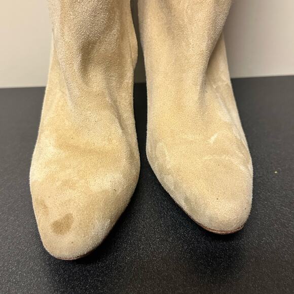 Vince Women's Highland Knee High Boots Dune Suede Beige Size 5 Heeled Leather - Picture 4 of 11